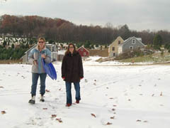 Winter snow at Hundredfold Farm